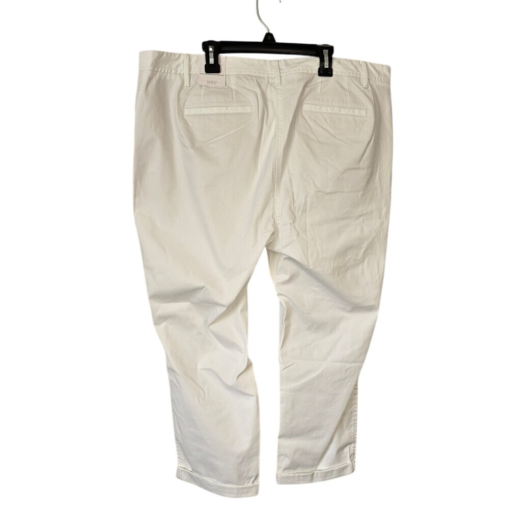 Talbots Relaxed Chino Pants Womens 16WP White Supersoft Cotton Ankle Length NWT - Picture 9 of 9